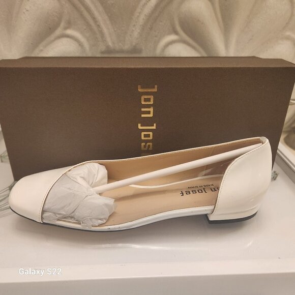 Jon Josef (Anthropologie) "Punk" White Patent Leather Flats. NIB. Size 7.5 - Picture 1 of 11